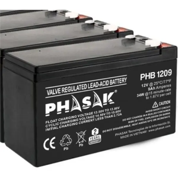[PHB 1209] BATERÍA PHASAK PHB 1209 COMPATIBLE CON SAI/UPS PHASAK 