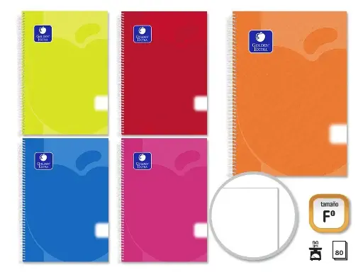 [326058] CUADERNO LISO 80H 90GR T.P FOLIO GOLDEN