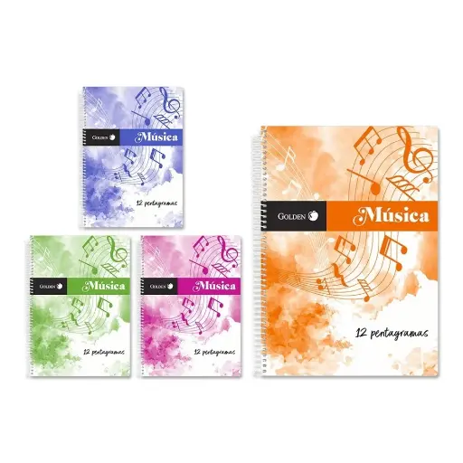 [329564] CUADERNO MUSICA Fº 20 H.100 GRMS.12 PEN. AP GOLDEN