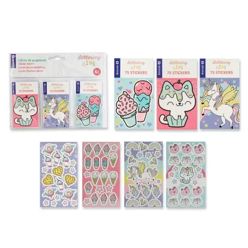 [331170] LIBROS DE PEGATINAS INFANTIL PARA LETTERING PASTEL