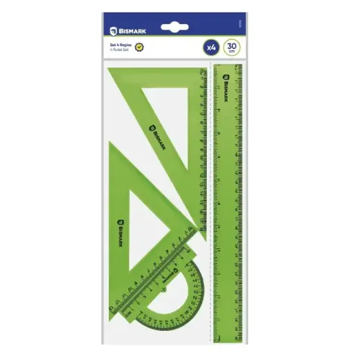 [325136] SET 4 REGLAS VERDES B hight quality (30 CM) - bismark -