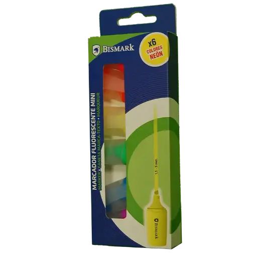 [328172] MINI ROTULADOR FLUORESCENTE BISMARK NEON BLIST 6