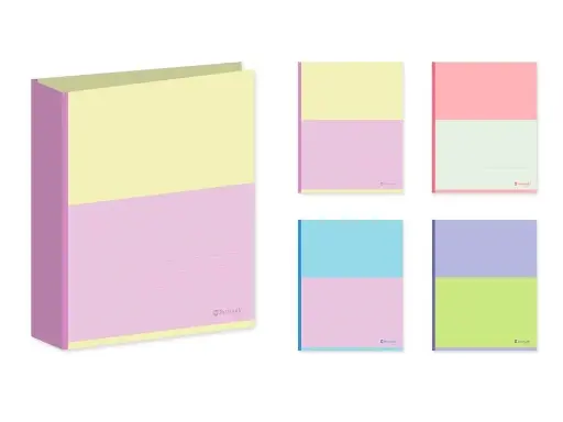 [331504] CARPETA 4 ANILLAS bicolor pastel