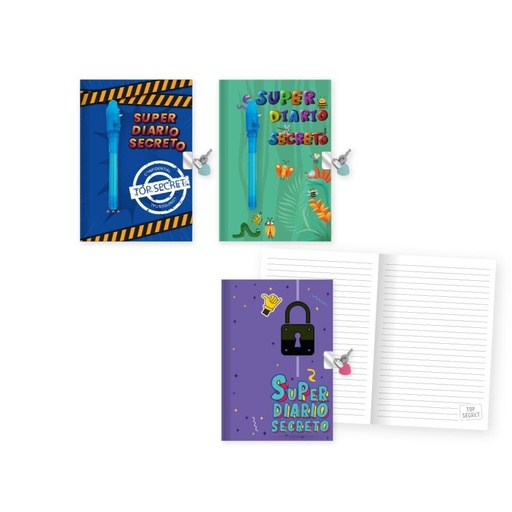 [332086] DIARIO CON CANDADO Y BOLIGRAFO INVISIBLE AGENTE SECRETO