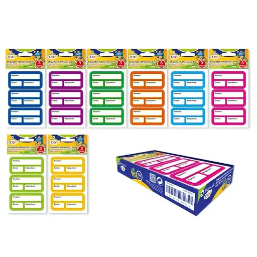 [329376] ETIQUETAS ADHESIVAS LIBROS Y CUADERNOS COLORES - BISMARK