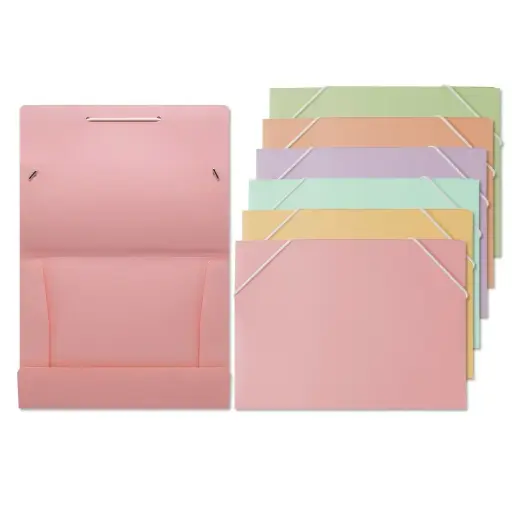 [326624] PASTEL CARPETA POLIPROPILENO GOMAS ELASTICAS A5