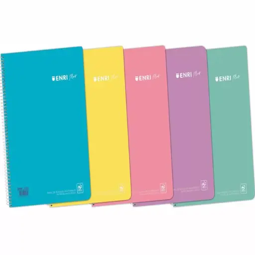 [400150287] CUADERNO ESPIRAL FOLIO 80H 4X4MM C/M TAPA PP C/SURTIDOS PASTEL - ENRI -