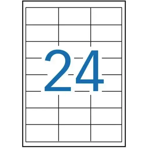 [01263] ETIQUETAS ADHESIVAS 64 x 33,8 MM, INKJET/LÁSER CON RECTOS, 24 x 100H, BLANCO - APLI -