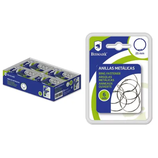 [328543] ANILLA METALICA 25 mm, blister , 6 unidades doble bl . - bismark - 